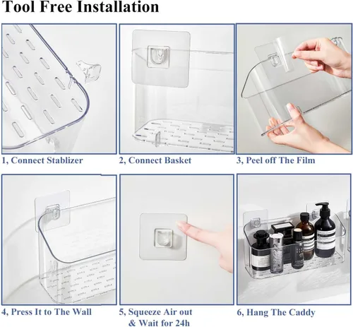 Vista 7 de UNIKON - Soporte de almacenamiento de juguetes de baño, organizador de juguetes para bañera, organizador de ducha de gran capacidad para baño