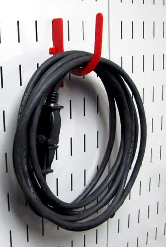 Vista 7 de Juego de accesorios ranurados Wall Control para estación de trabajo, Rojo, KT-400-WRK R