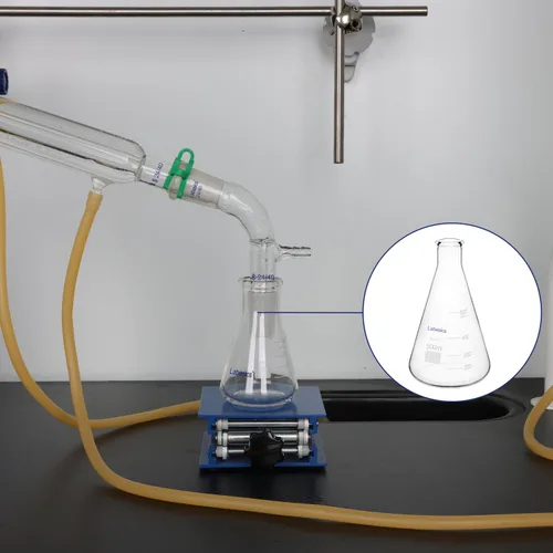 Vista 7 de Labasics Erlenmeyer - Frasco de vidrio de boca estrecha de vidrio de borosilicato con borde resistente, 8.5 fl oz