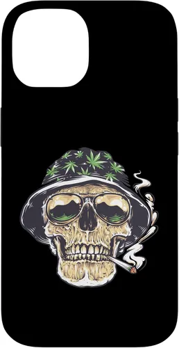Vista 4 de Funda para iPhone 16 Marihuana Smoking Skull Camo Island Chilling Weed Stoner 420