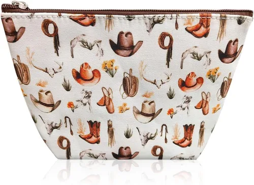 Vista 15 de Bolsa de maquillaje, organizador de viaje, neceser para mujer, pequeña funda de cosméticos para bolso, lindo embrague de almacenamiento de tela