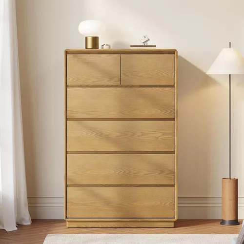 Vista 3 de Cómoda de madera maciza, cómoda de 45.3 pulgadas de alto