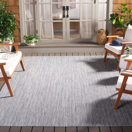 Vista 76 de Safavieh Colección Courtyard CY8022 Alfombra, 2 pies x 3 pulgadas x 5 pies, aguamarina y gris, impermeable, fácil de limpiar, sin pelusa