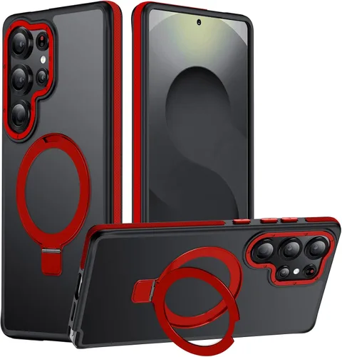 Vista 65 de Funda para Samsung Galaxy S24 Plus, soporte de anillo magnético ajustable [compatible con Magsafe], [protección a prueba de golpes de grado militar]