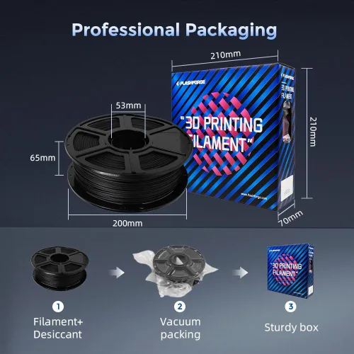 Vista 6 de FLASHFORGE Filamento PETG de fibra de carbono de 0.069 pulgadas, filamento de impresora 3D PETG de fibra de carbono, carrete de 2.2 libras