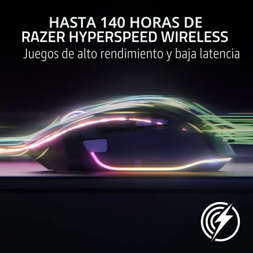 Vista 4 de Razer Basilisk V3 Pro 35K Mouse inalámbrico para juegos: rueda de inclinación HyperScroll - Sensor óptico de 35K DPI Gen 2-13 Controles Negro