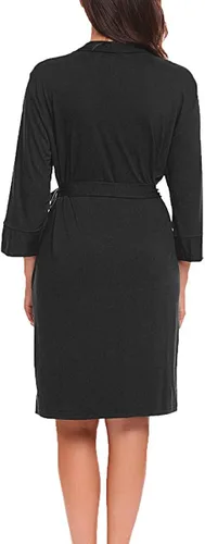 Vista 3 de Bluetime - Bata de algodón para mujer, kimono corto de algodón para usar como ropa para dormir o para relajarse.