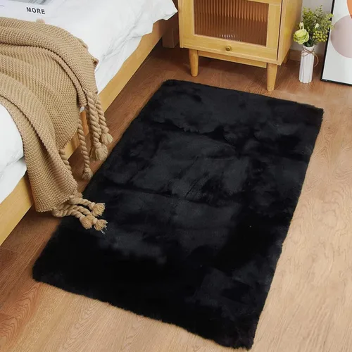 Vista 80 de Ghouse Alfombra ultrasuave de pelo sintético de conejo 2x3, alfombras lavables a máquina para dormitorio, alfombras esponjosas para sala de estar