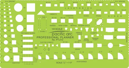 Vista 29 de Guía de plantilla de círculos Pacific Arc, 40 círculos perfectos desde 1/32 hasta 1 5/8 pulgadas con graduaciones en pulgadas y métricas