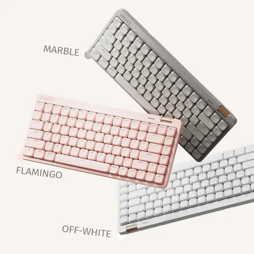 Vista 9 de Flow Lite - Teclado mecánico de perfil bajo de 100 teclas, teclado inalámbrico recargable intercambiable con receptor de 2.4G, Bluetooth y conexión