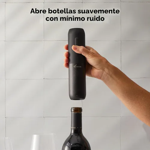 Vista 3 de Rabbit Abrebotellas eléctrico con sacacorchos – Abrebotellas automático con botón, diseño compacto, abre botellas silenciosamente, almacena vertical