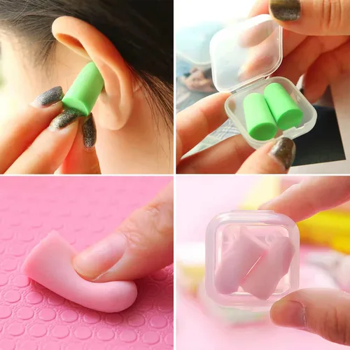 Vista 6 de 3 piezas de antifaz para dormir, suave y cómoda, máscara de dormir con estampado de arco iris, cubierta de ojos de felpa con tapones de espuma