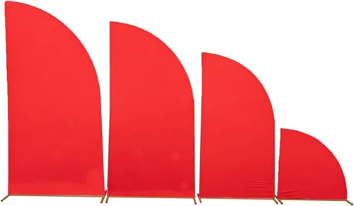 Vista 187 de Efavormart - Juego de 4 fundas de elastano beige para arco de media luna, fundas de telón de fondo Chiara de 2.5 pies a 7 pies para escenarios