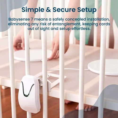 Vista 4 de Babysense 7 Monitor de sueño, respiración y movimiento para bebés recién nacidos y lactantes, sin WiFi, no portátil, monitor sin contacto con 2