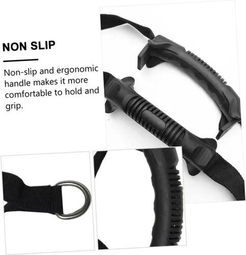 Vista 2 de BESPORTBLE 3 unids Fitness Handle Single Grip Handle Banda De Resistencia para Ejercicios Fitness Cuerda Elástica Mango Polea de Cable Mango