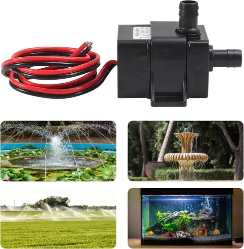 Vista 6 de DIANN Mini bomba de agua sumergible DC 12 V pequeña bomba de fuente (4.8 W 240 L/H) con tubo de 3.3 pies 0.315x0.394 in para fuente de acuario