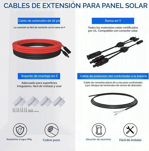 Vista 7 de ECO-WORTHY Kit de panel solar premium de 400 vatios y 12 voltios: 4 piezas de panel solar de 100 W + controlador de carga MPPT de 40 A + módulo