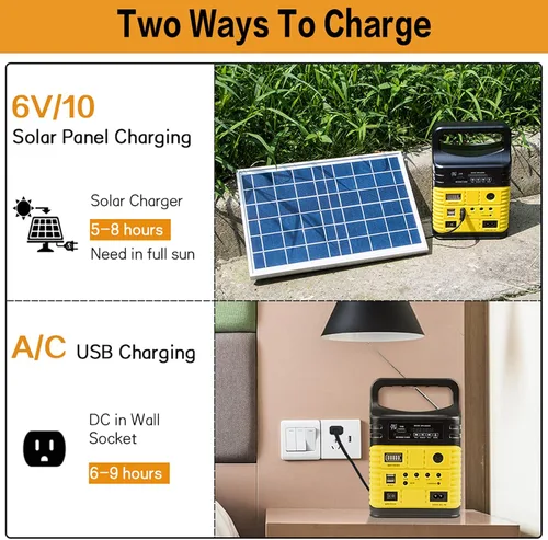 Vista 15 de Generador solar portátil con panel, estación de energía 10000mAh