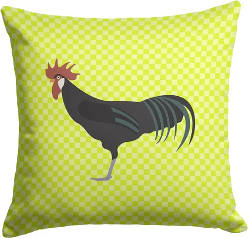 Vista 294 de Caroline's Treasures BB8163PW1414 Beltsville - Almohada decorativa de tela a cuadros pequeños, color blanco, pavo y gallina azul, lavable a máquina