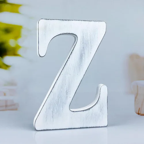 Vista 33 de Letras rústicas de madera blanca de 6 pulgadas, letras de madera sin terminar para decoración de pared, letras blancas retro de pie, decoración
