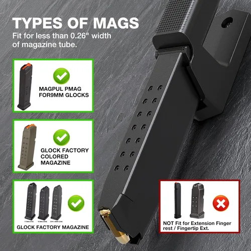 Vista 4 de Montura de pistola mejorada con soporte para cargador, montaje oculto para Glock17,19,26,31,32,33,34,44,45 de la serie, soporte de pistola