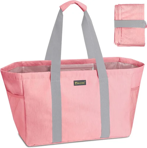 Vista 14 de BALEINE Suave bolsa de 9 galones extra grande, bolsa de almacenamiento plegable reutilizable (follaje antiguo)