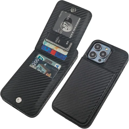 Vista 24 de KIHUWEY Compatible con iPhone 14 Pro Max Funda Cartera Plegable con Soporte para Tarjeta de Crédito, Cierre Magnético de Cuero Premium, Función