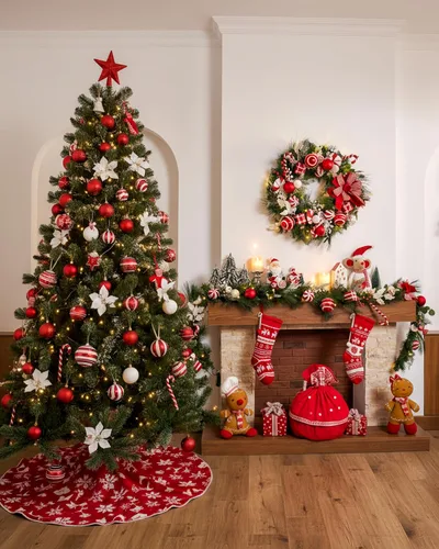 Vista 2 de Valery Madelyn - Guirnalda de Navidad preiluminada de 2,7 m con luces para repisa, guirnalda iluminada para exteriores de Navidad con bolas y lazos