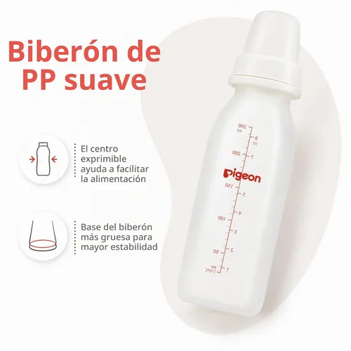 Vista 7 de Pigeon Biberón de paladar hendido para bebé con 2 pezones, 8.11 onzas Botella
