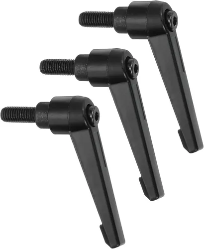 Vista 21 de uxcell 3 perillas ajustables M5 x 0.472 in, rosca macho, botón de trinquete, cierre rápido, perno giratorio para maquinaria de torno, color negro