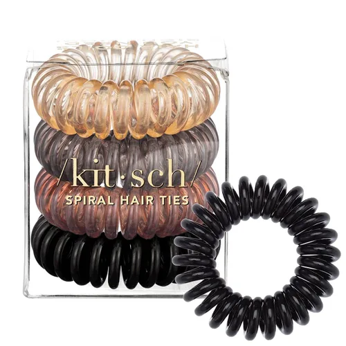 Vista 9 de Kitsch Henna - Coletas para pelo Coiled Plastic Ponytail Holders for Thick and Thin Hair Creaseless and Dent-Free Hair Ties No Damage Phone