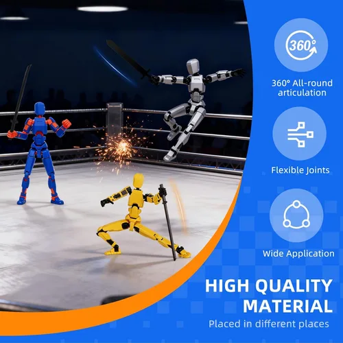 Vista 2 de Juego de Figuras de Acción T13 – (Ensambladas) Figura de Acción Impresa en 3D, Figura de Acción Titan 13, Muñeco Móvil Multiarticulado 13, Figura