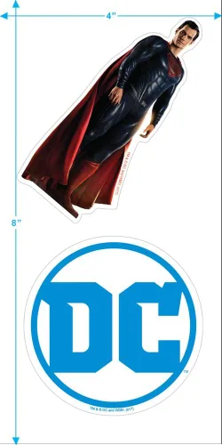 Vista 4 de Popfunk Camiseta y pegatinas clásicas con el logotipo de Superman de la Liga de la Justicia