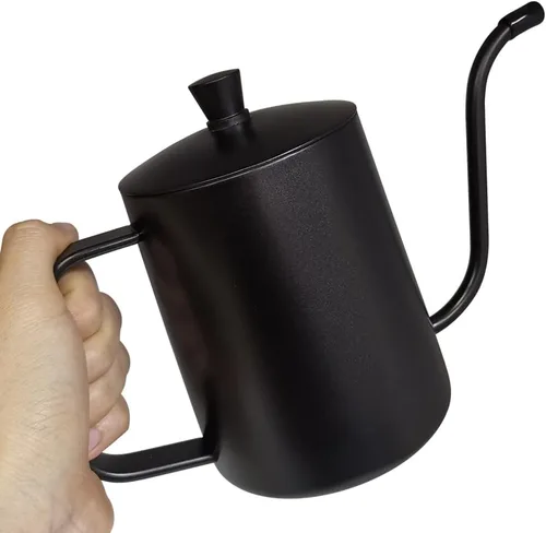 Vista 4 de WELLLINK - Hervidor de acero inoxidable con cuello de cisne para verter negro (Black and Original Wood Color)