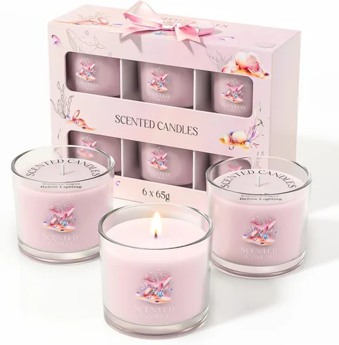 Vista 22 de CHILLFLAME Velas perfumadas de regalo para mujer, juego de regalo de velas para ella, 6 velas votivas perfumadas, regalos de cumpleaños