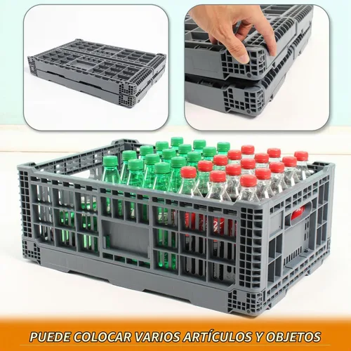 Vista 5 de Contenedor de almacenamiento plegable contene, caja de almacenamiento de plástico resistente de transferencia de 52 litros, cajas de leche