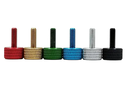 Vista 3 de Tornillos moleteados de aluminio M4, multicolor, 20 piezas (M4 x 0.236 in, negro)