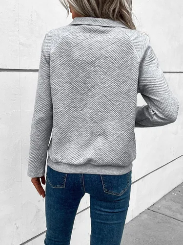 Vista 2 de GORGLITTER Sudadera de manga larga con cuello en V y botones para mujer, de punto acanalado, ropa de otoño