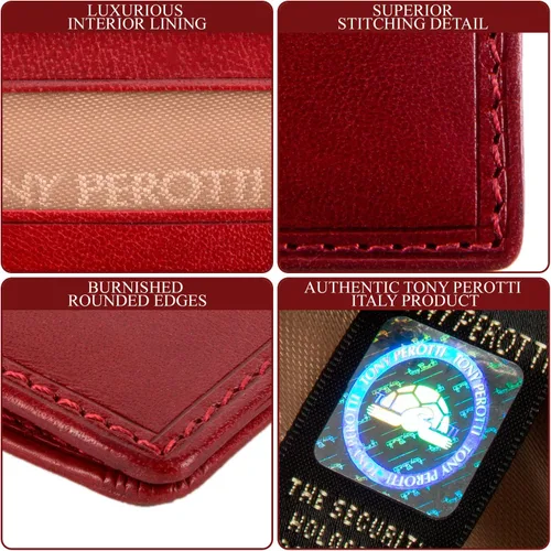 Vista 5 de Tony Perotti Billetera de cuero italiano para hombre con tarjetero de crédito