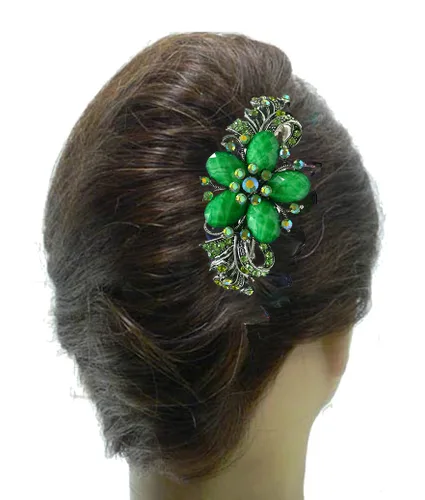 Vista 4 de Paquete de docenas de pasadores grandes jcgy con cristales brillantes, pinzas para el cabello gruesas, 1 unidad de 12 colores, 0052-D