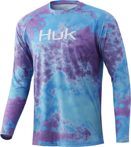 Vista 21 de Huk Pursuit Vented LS para hombre Refracción Fish Fade - San Sal/Wahoo