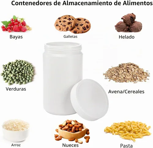 Vista 6 de DEAYOU Paquete de 6 tarros de plástico Mason de 33 onzas, recipientes de helado de 1 cuarto de galón con tapa superior de rosca, tarro de plástico