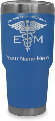 Vista 34 de LaserGram Vaso aislado al vacío de 20 onzas, medicina de emergencia, grabado personalizado incluido (gris) Engraved Gift for Doctors, Vacuum