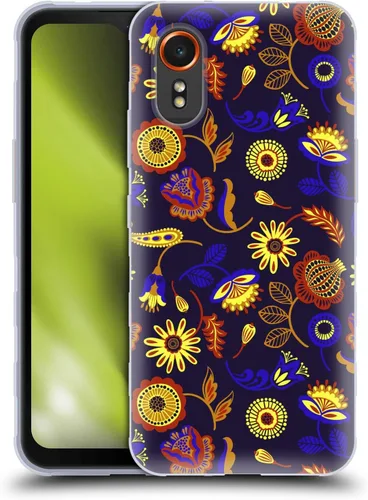 Vista 11 de Head Case Designs Officially Licensed Haroulita Blue Red Ethnic Pattern Soft Gel Case Compatible with Samsung Galaxy Xcover7 5G
