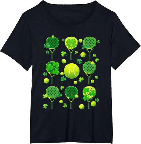 Vista 12 de St Patricks Day Padel Tennis Shamrock Paddle Irish Pride T-Shirt