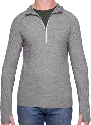 Vista 3 de MERIWOOL Sudadera con capucha para hombre, ligera, de lana merina, manga larga, térmica