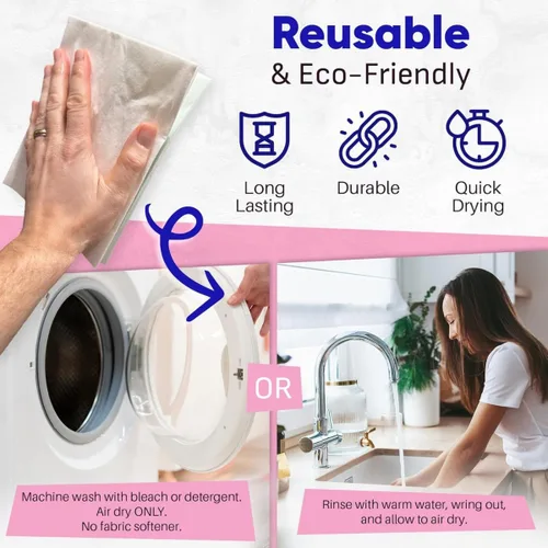 Vista 4 de Paños de limpieza de microfibra premium (paquete de 10) – Toallas altamente absorbentes sin rayas para automóviles, cocina, vidrio y superficies