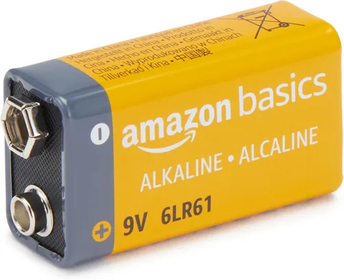 Vista 2 de Amazon Basics - Paquete de 4 baterías alcalinas de 9V, vida útil de 5 años - para detectores de humo/CO, electrónica y audio