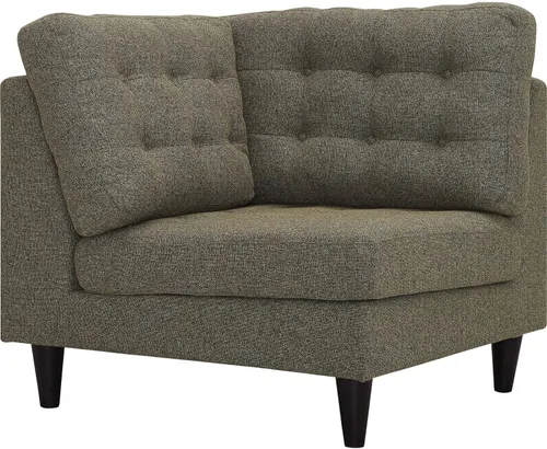 Vista 33 de Sofá esquinero Modway Empress, estilo de mediados de siglo, tapizado de tela en avena, Tela, Celeste