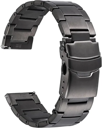 Vista 12 de WOCCI Correa de reloj de metal resistente, correa de reemplazo de acero inoxidable 316L, cierre desplegable, compatible con ancho de lug de reloj